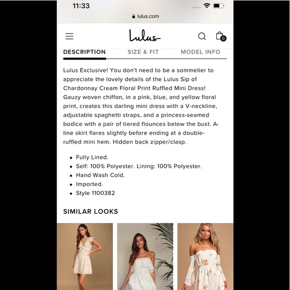 Lulu’s Sip of Chardonnay Floral Mini Dress! - Picture 4 of 4